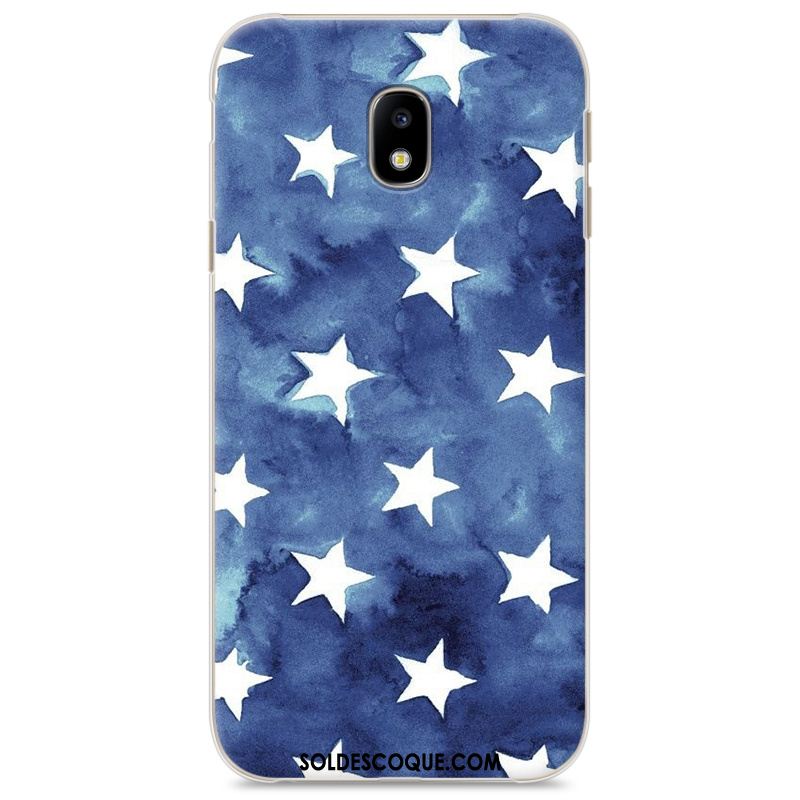 Coque Samsung Galaxy J3 2017 Peinture Bleu Dessin Animé Personnalité Téléphone Portable Pas Cher