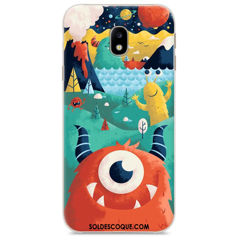 Coque Samsung Galaxy J3 2017 Peinture Bleu Dessin Animé Personnalité Téléphone Portable Pas Cher