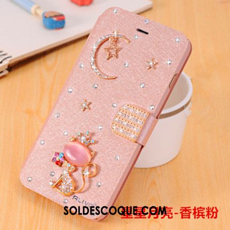 Coque Samsung Galaxy J3 2017 Tendance Or Rose Strass Clamshell Incassable Pas Cher