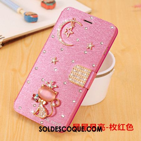 Coque Samsung Galaxy J3 2017 Tendance Or Rose Strass Clamshell Incassable Pas Cher