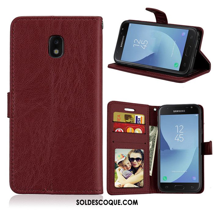 Coque Samsung Galaxy J5 2017 Silicone Étui En Cuir Portefeuille Rose Téléphone Portable Soldes