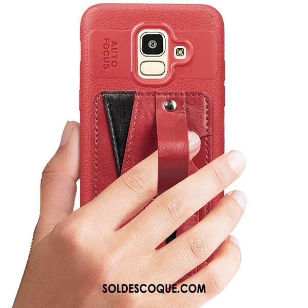 Coque Samsung Galaxy J6 Fluide Doux Carte Support Téléphone Portable Étui En Ligne