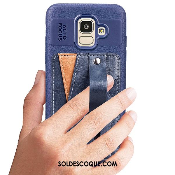 Coque Samsung Galaxy J6 Fluide Doux Carte Support Téléphone Portable Étui En Ligne