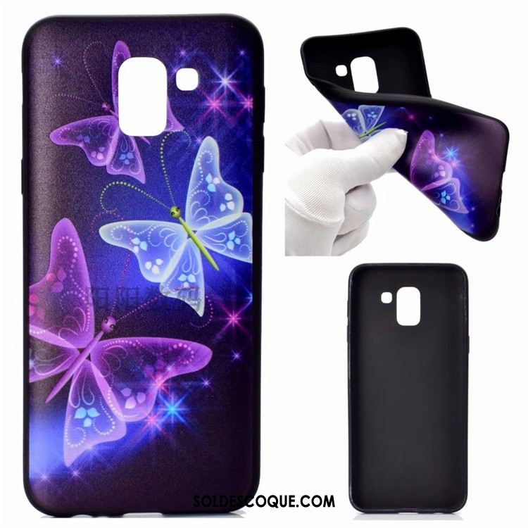 Coque Samsung Galaxy J6 Fluide Doux Violet Incassable Étoile Silicone France