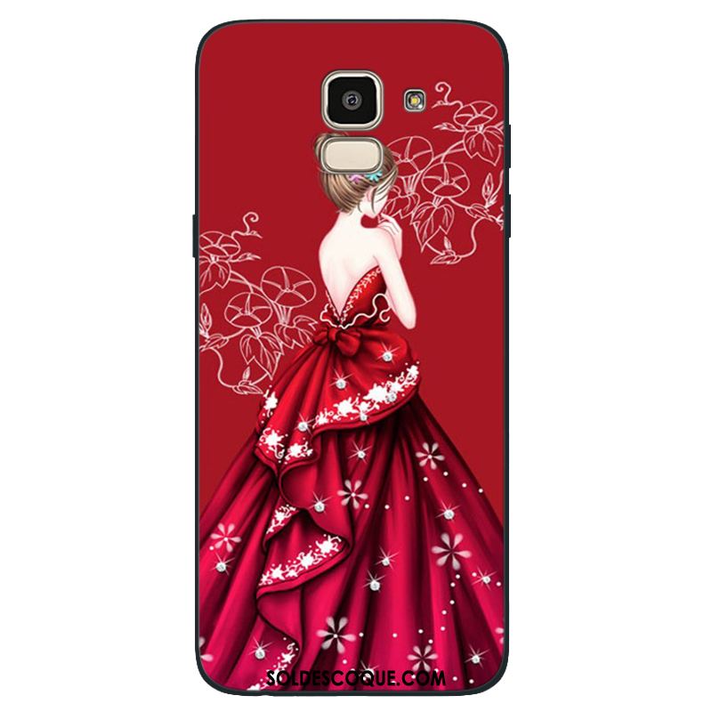 Coque Samsung Galaxy J6 Protection Rouge Étoile Incassable Silicone En Vente