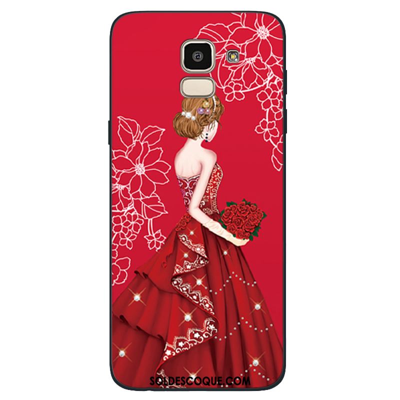 Coque Samsung Galaxy J6 Protection Rouge Étoile Incassable Silicone En Vente