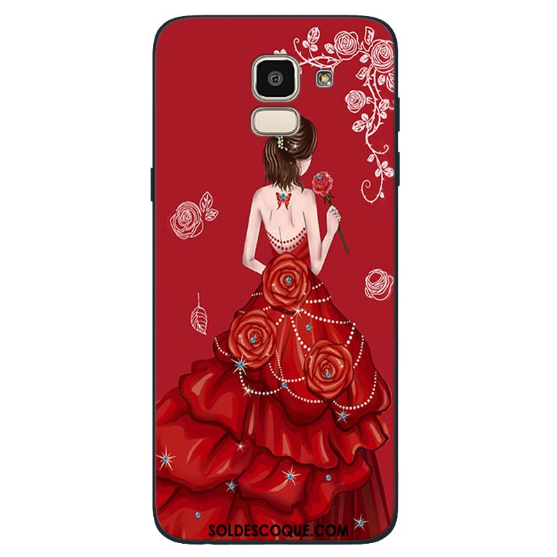 Coque Samsung Galaxy J6 Protection Rouge Étoile Incassable Silicone En Vente