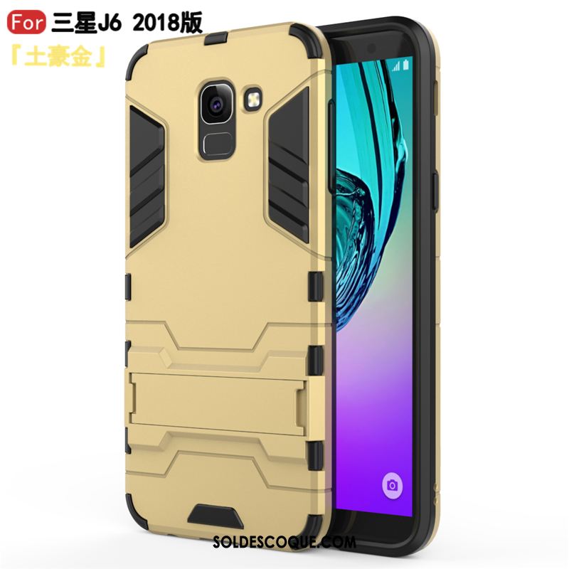 Coque Samsung Galaxy J6 Support Noir Difficile Protection Étoile En Vente