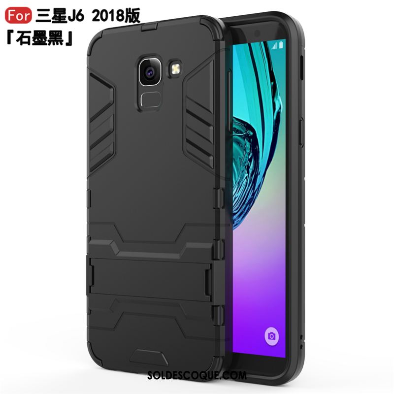 Coque Samsung Galaxy J6 Support Noir Difficile Protection Étoile En Vente