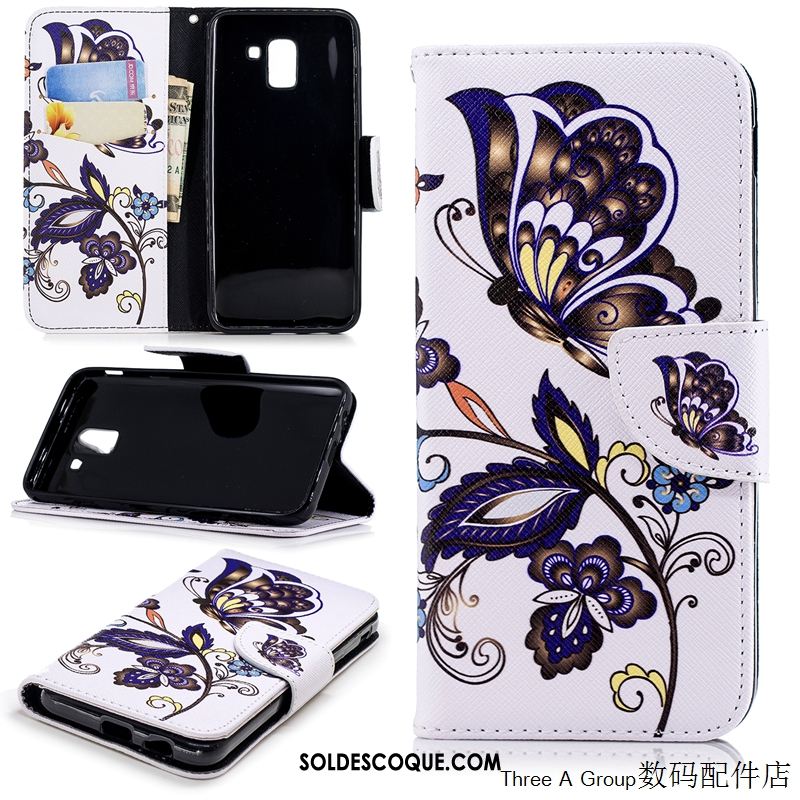Coque Samsung Galaxy J6 Téléphone Portable Blanc Dessin Animé Étui En Cuir Incassable En Ligne