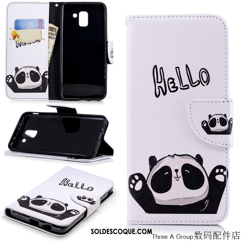 Coque Samsung Galaxy J6 Téléphone Portable Blanc Dessin Animé Étui En Cuir Incassable En Ligne