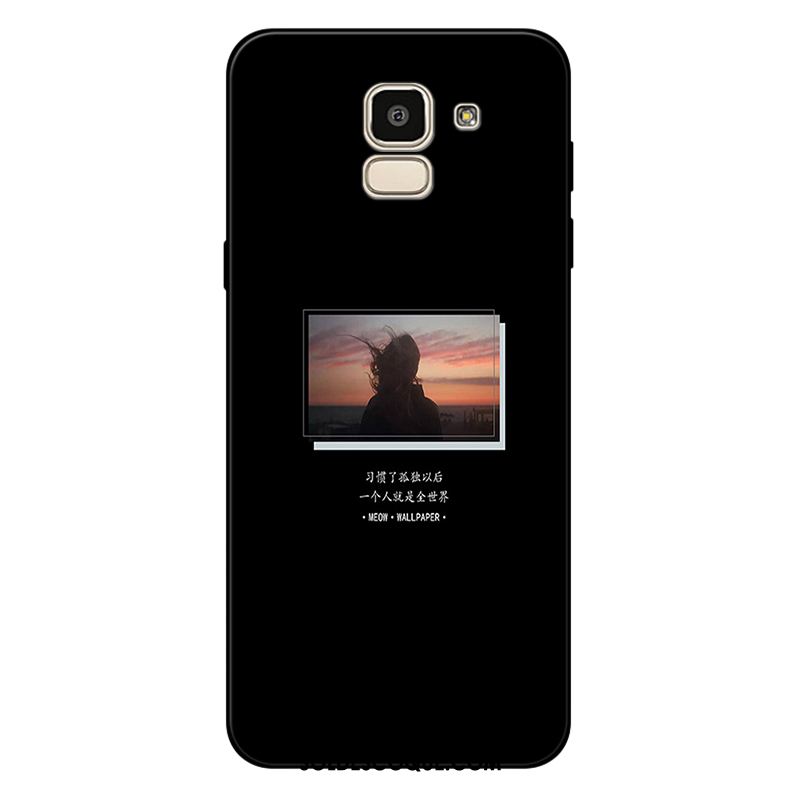 Coque Samsung Galaxy J6 Téléphone Portable Délavé En Daim Jaune Tendance Étoile Pas Cher