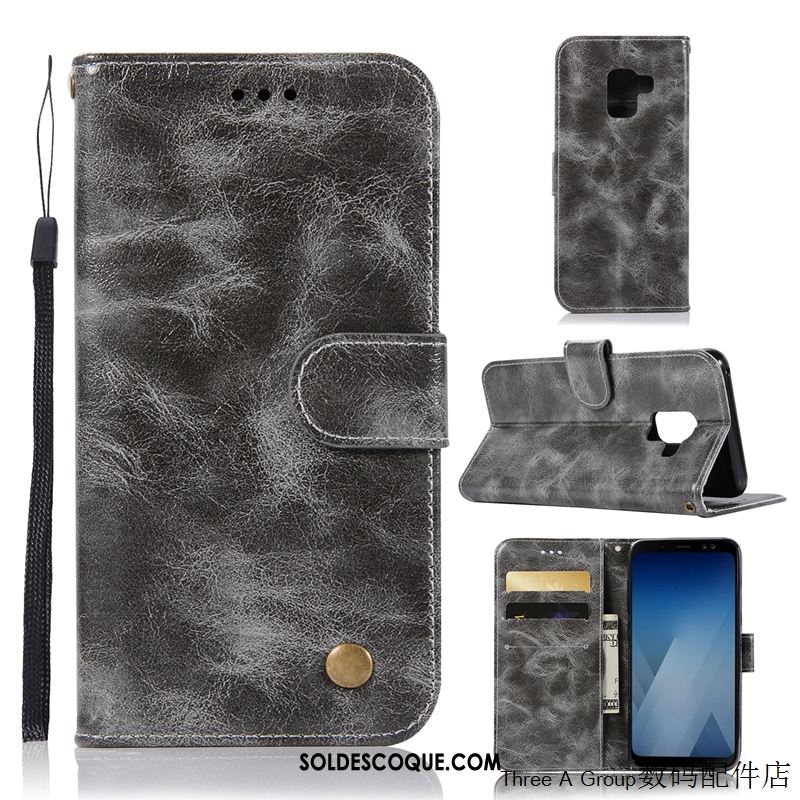 Coque Samsung Galaxy J6 Téléphone Portable Simple Étui Étui En Cuir Protection Pas Cher