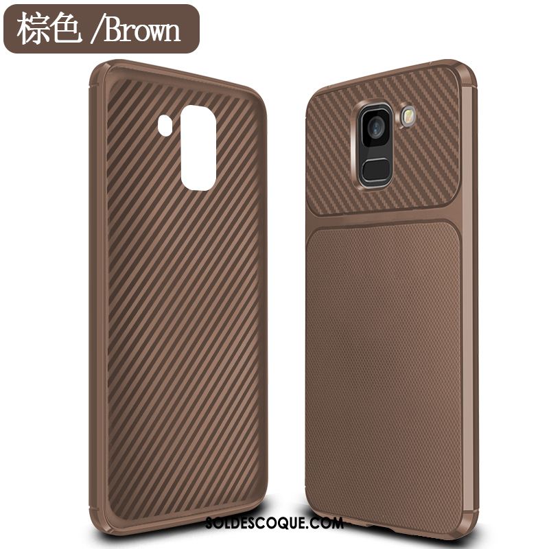 Coque Samsung Galaxy J6 Vérifier Carreaux Gris Protection Silicone Étui Pas Cher