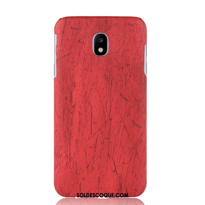 Coque Samsung Galaxy J7 2017 Protection Rouge Grain De Bois Difficile Créatif France