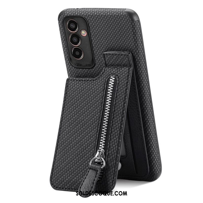 Coque Samsung Galaxy M13 Fibre Carbone Porte-Cartes Support