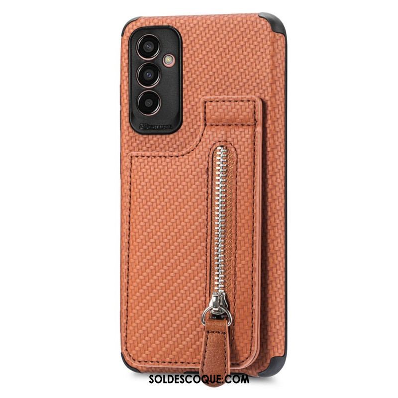 Coque Samsung Galaxy M13 Fibre Carbone Porte-Cartes Support