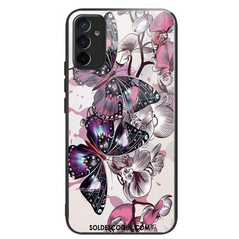 Coque Samsung Galaxy M13 Verre Trempé Variation Papillons