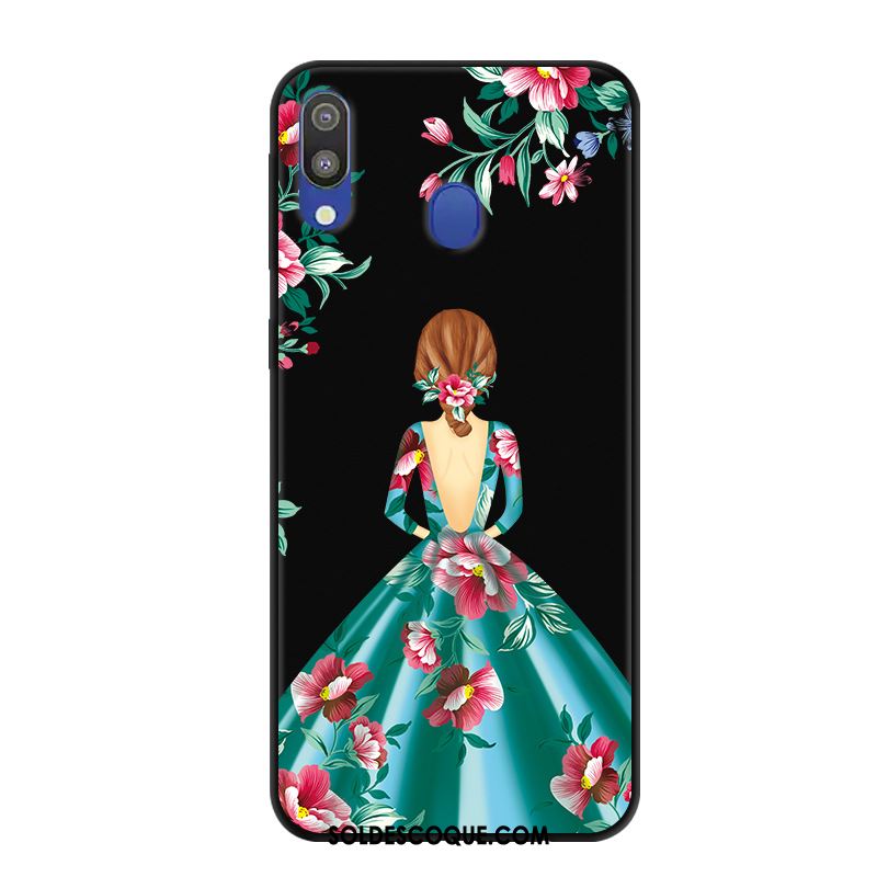 Coque Samsung Galaxy M20 Délavé En Daim Protection Étoile Incassable Téléphone Portable En Vente