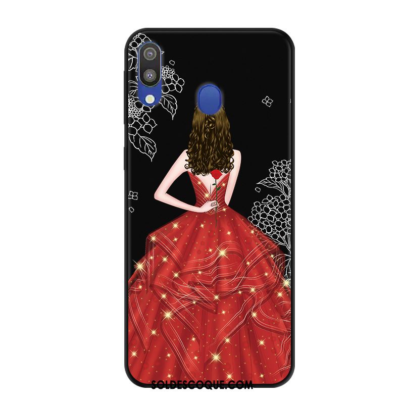 Coque Samsung Galaxy M20 Délavé En Daim Protection Étoile Incassable Téléphone Portable En Vente