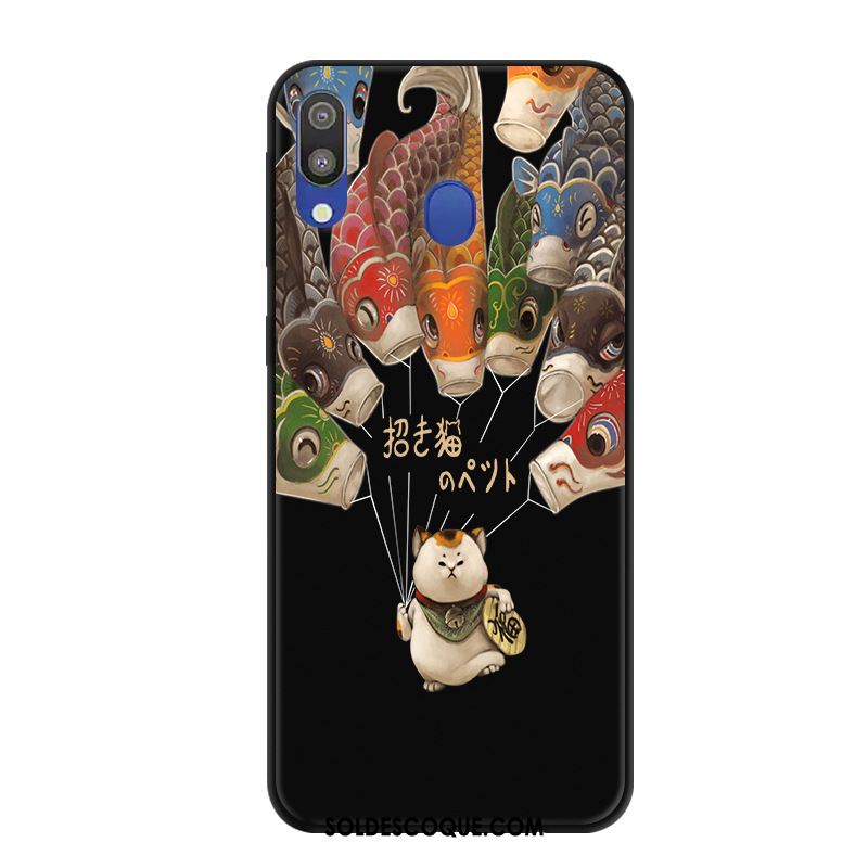Coque Samsung Galaxy M20 Délavé En Daim Protection Étoile Incassable Téléphone Portable En Vente