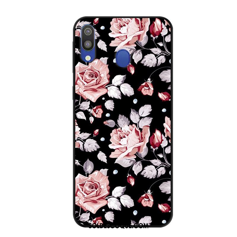 Coque Samsung Galaxy M20 Délavé En Daim Protection Étoile Incassable Téléphone Portable En Vente