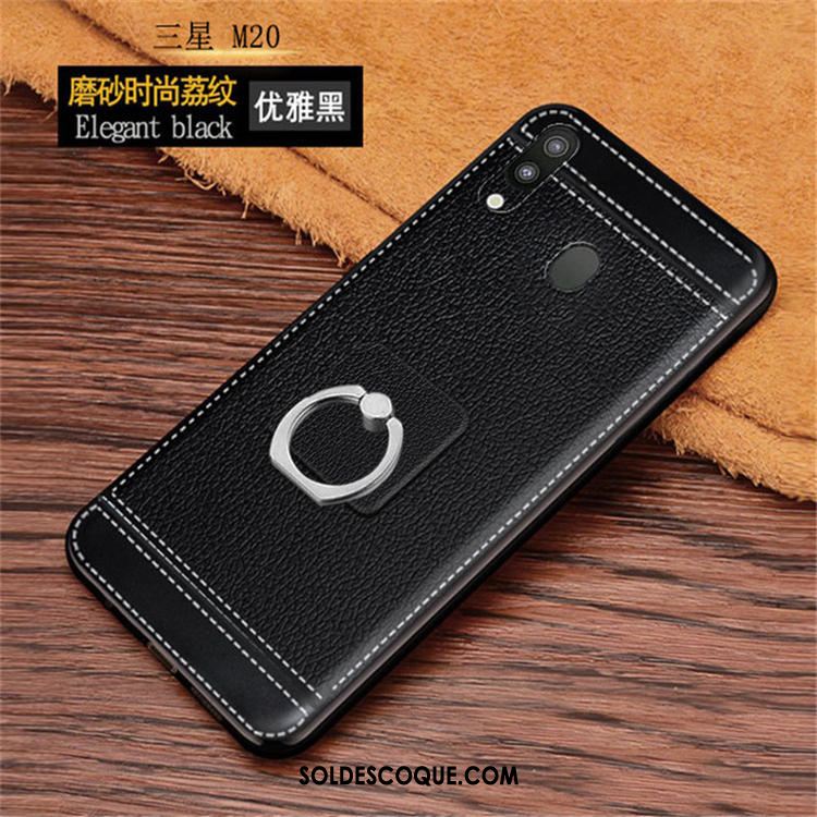 Coque Samsung Galaxy M20 Modèle Fleurie Cuir Simple Délavé En Daim Marque De Tendance France