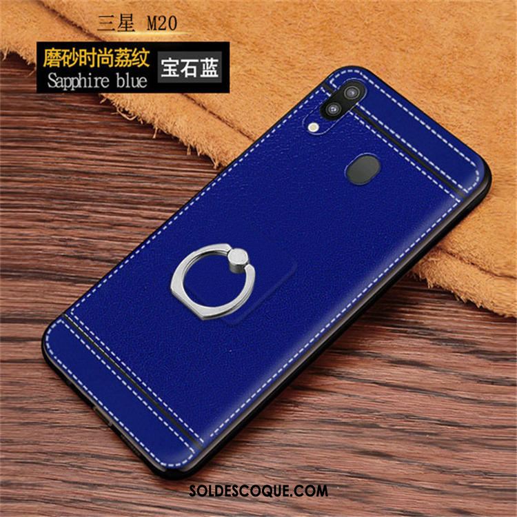 Coque Samsung Galaxy M20 Modèle Fleurie Cuir Simple Délavé En Daim Marque De Tendance France