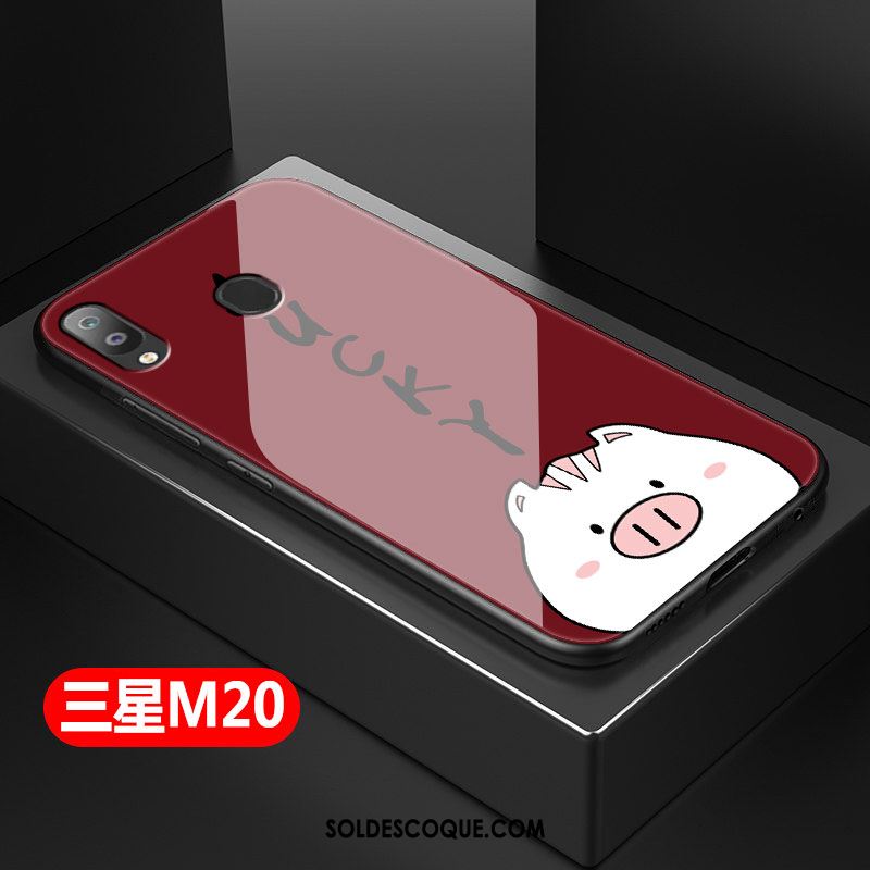 Coque Samsung Galaxy M20 Rouge Incassable Tout Compris Verre Silicone Pas Cher