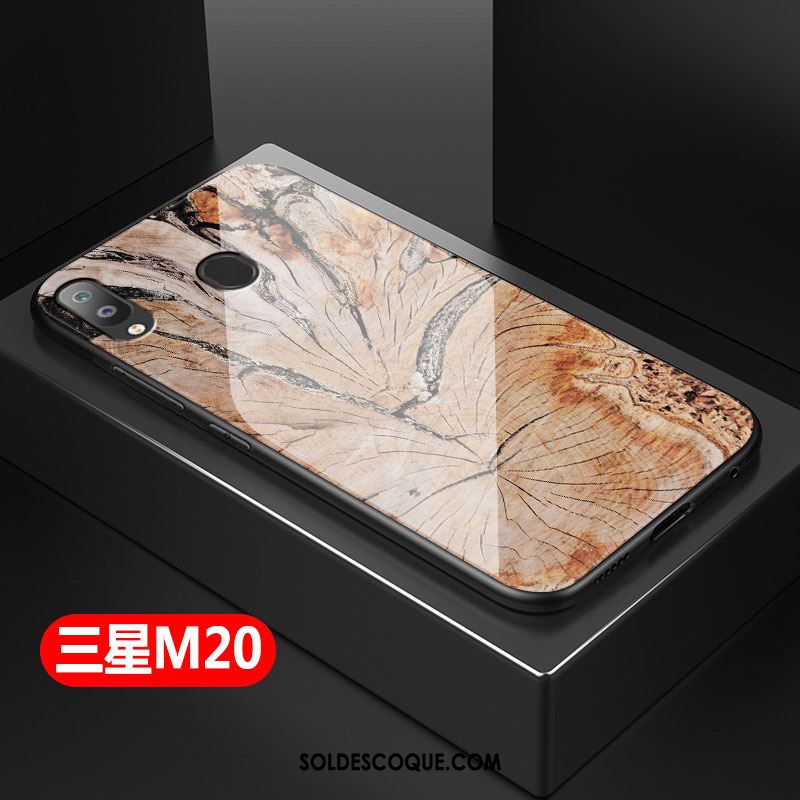 Coque Samsung Galaxy M20 Tout Compris Silicone Grain De Bois Verre Fluide Doux Soldes