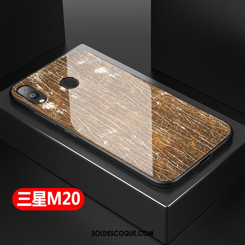 Coque Samsung Galaxy M20 Tout Compris Silicone Grain De Bois Verre Fluide Doux Soldes