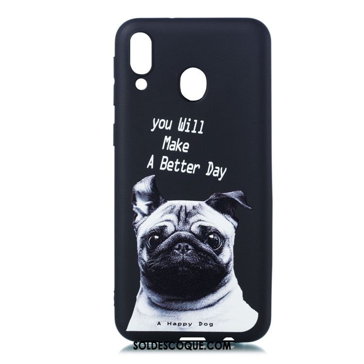 Coque Samsung Galaxy M20 Très Mince Noir Fluide Doux Étoile Étui Pas Cher