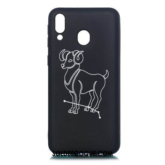 Coque Samsung Galaxy M20 Très Mince Noir Fluide Doux Étoile Étui Pas Cher