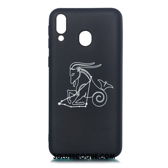 Coque Samsung Galaxy M20 Très Mince Noir Fluide Doux Étoile Étui Pas Cher