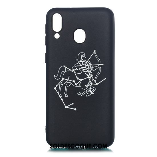 Coque Samsung Galaxy M20 Très Mince Noir Fluide Doux Étoile Étui Pas Cher