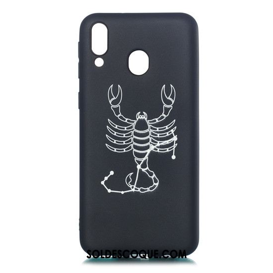 Coque Samsung Galaxy M20 Très Mince Noir Fluide Doux Étoile Étui Pas Cher