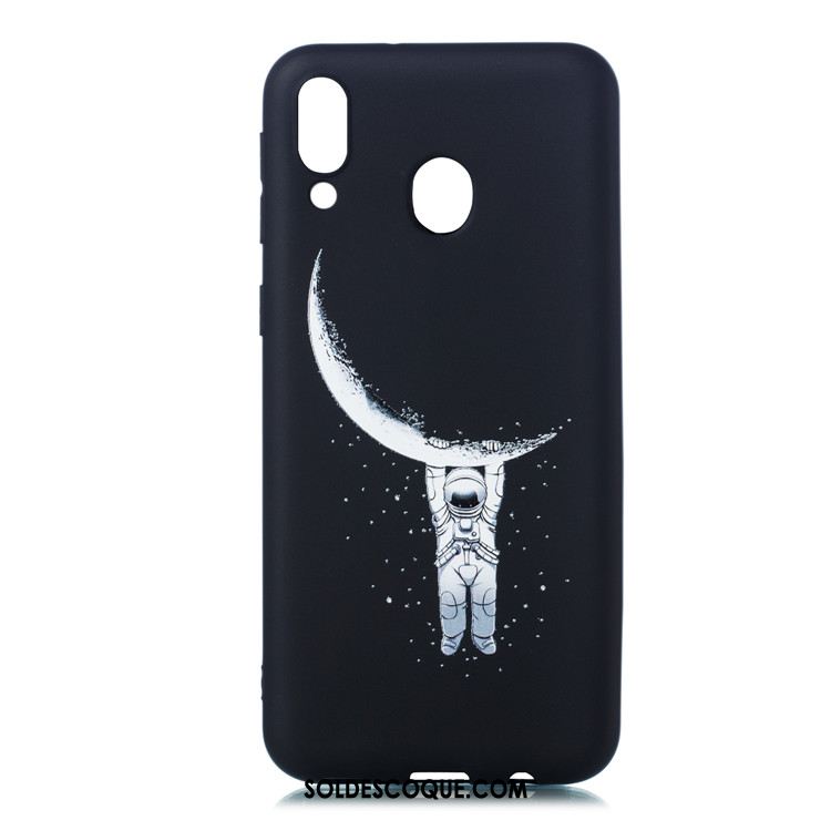 Coque Samsung Galaxy M20 Très Mince Noir Fluide Doux Étoile Étui Pas Cher