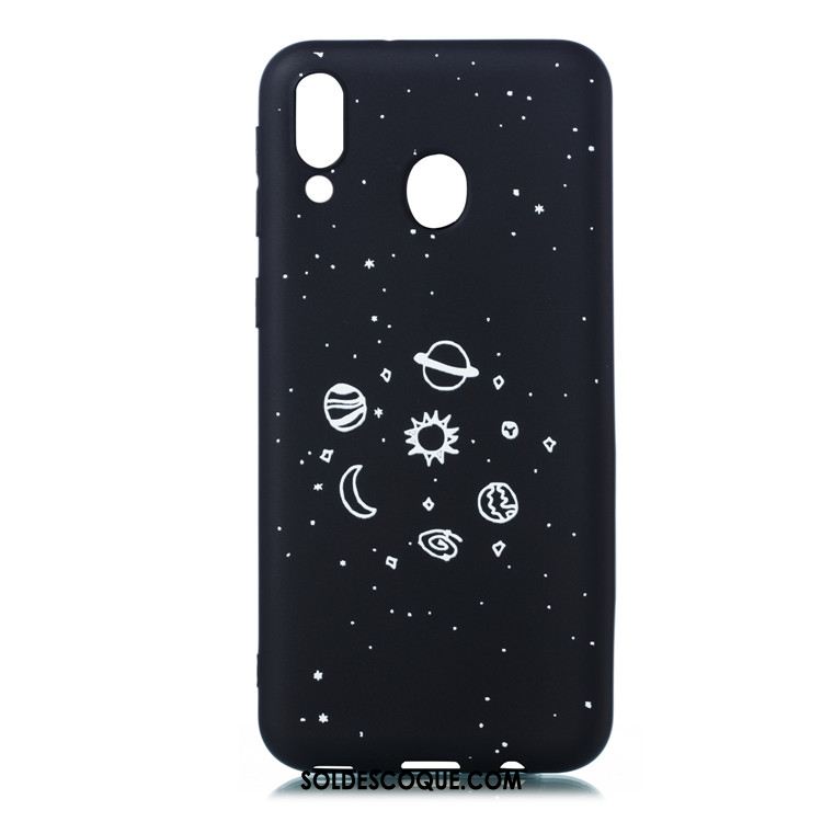 Coque Samsung Galaxy M20 Très Mince Noir Fluide Doux Étoile Étui Pas Cher