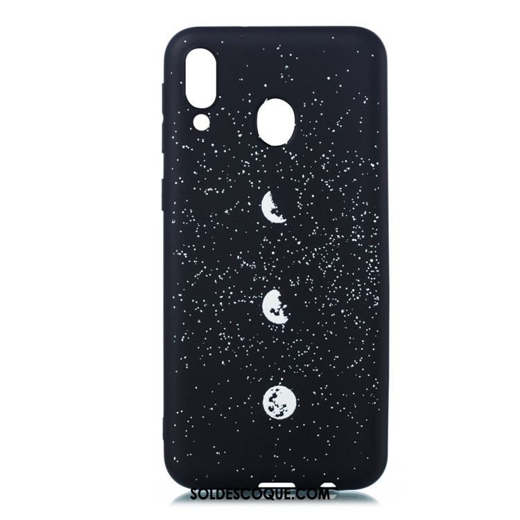 Coque Samsung Galaxy M20 Très Mince Noir Fluide Doux Étoile Étui Pas Cher