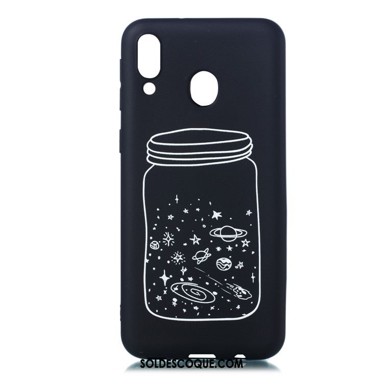 Coque Samsung Galaxy M20 Très Mince Noir Fluide Doux Étoile Étui Pas Cher