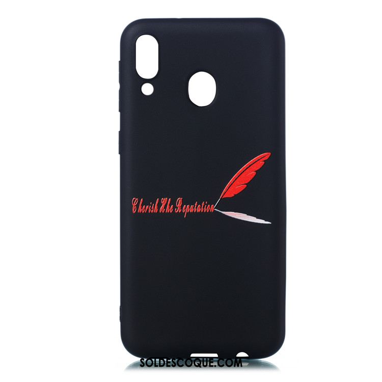 Coque Samsung Galaxy M20 Très Mince Noir Fluide Doux Étoile Étui Pas Cher