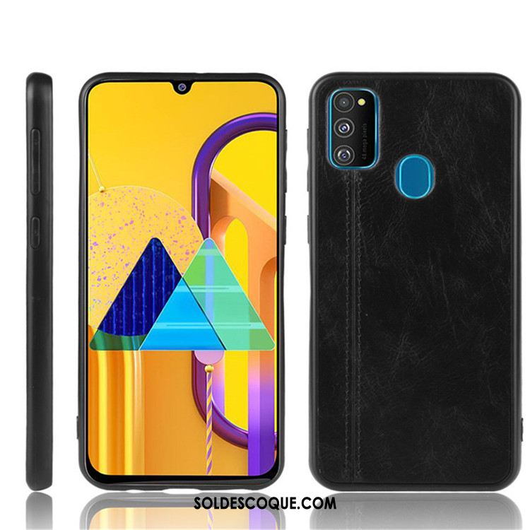 Coque Samsung Galaxy M30s Cuir Étui Difficile Tendance Protection Pas Cher