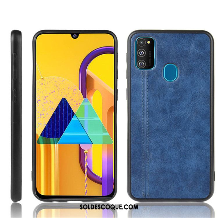 Coque Samsung Galaxy M30s Cuir Étui Difficile Tendance Protection Pas Cher