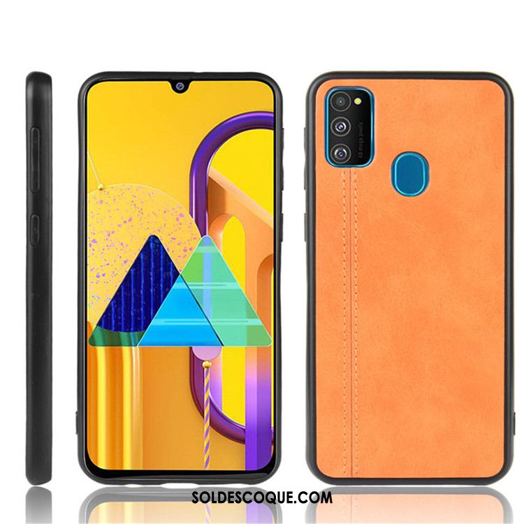 Coque Samsung Galaxy M30s Cuir Étui Difficile Tendance Protection Pas Cher