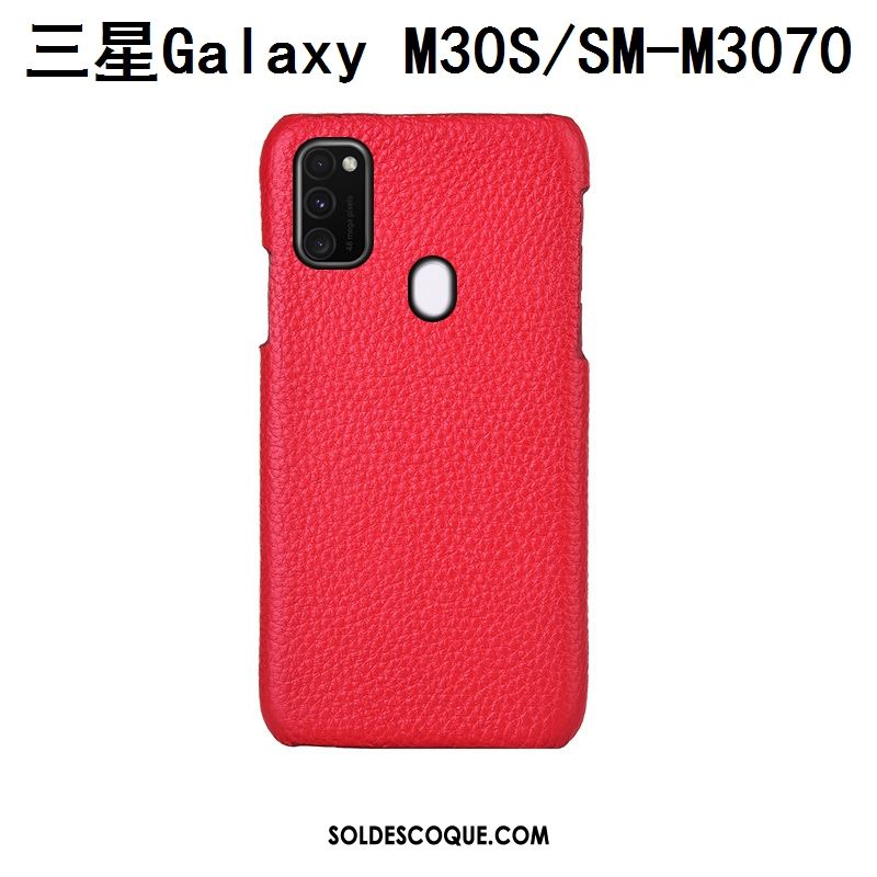 Coque Samsung Galaxy M30s Incassable Téléphone Portable Personnalisé Protection Litchi Soldes