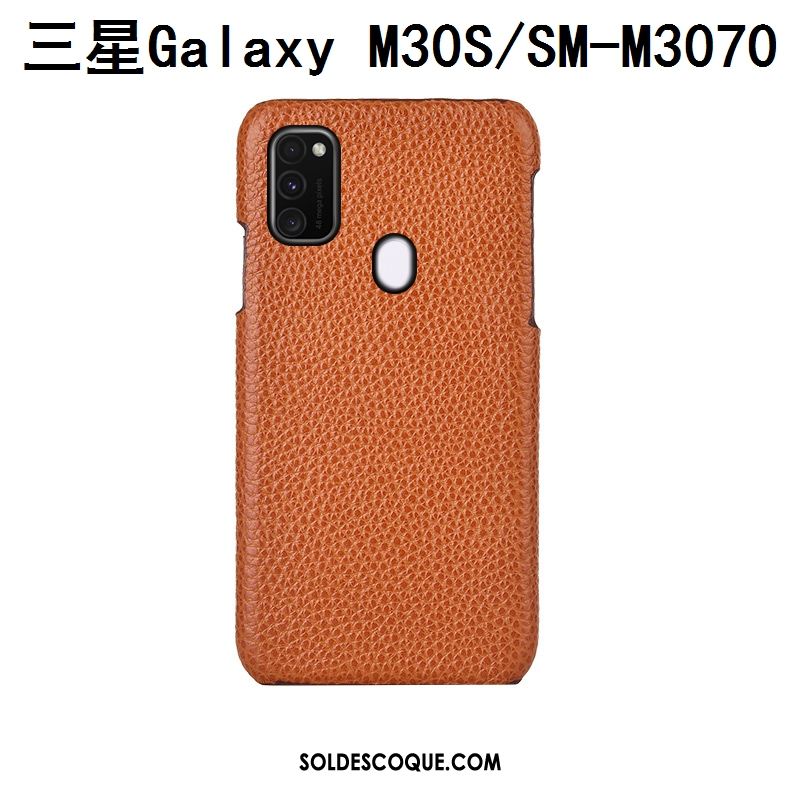 Coque Samsung Galaxy M30s Incassable Téléphone Portable Personnalisé Protection Litchi Soldes