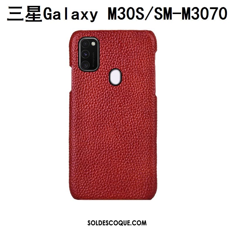 Coque Samsung Galaxy M30s Incassable Téléphone Portable Personnalisé Protection Litchi Soldes