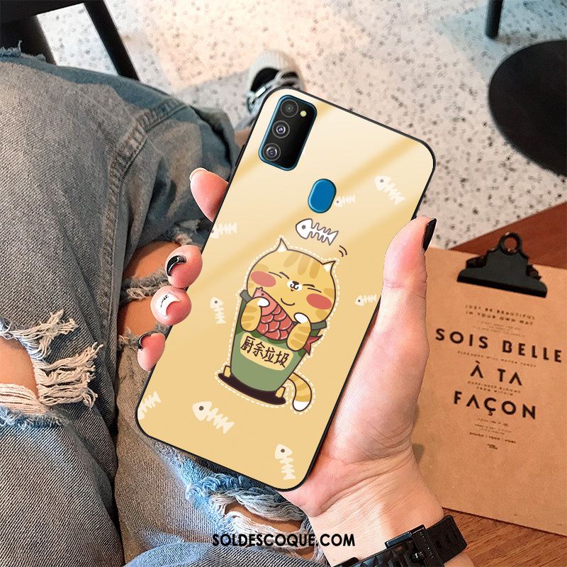 Coque Samsung Galaxy M30s Original Jaune Verre Mode Personnalité France