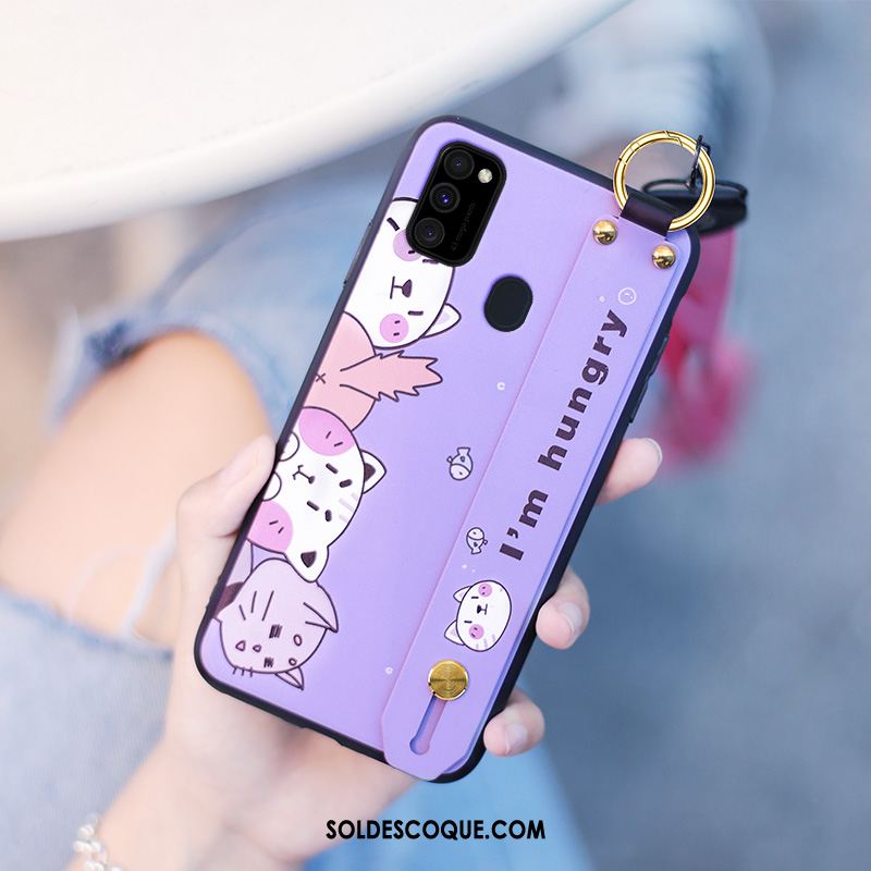 Coque Samsung Galaxy M30s Ornements Suspendus Cou Suspendu Fluide Doux Incassable Délavé En Daim En Vente