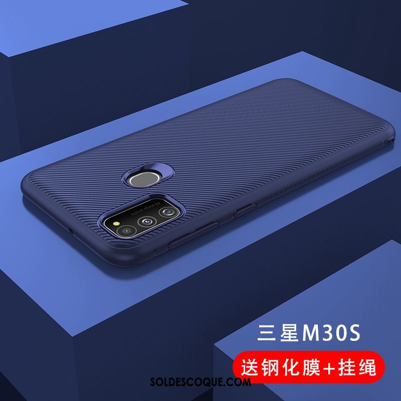 Coque Samsung Galaxy M30s Tempérer Incassable Étoile Silicone Noir En Vente